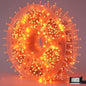 YEGUO 165ft 500 LED Halloween Lights Outdoor Waterproof, Orange String Lights Indoor Plug in, 8 Modes Clear Wire Orange Lights for Halloween