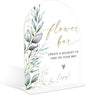 Acrylic Wedding Signs, Greenery Theme Flower Bar Sign, Wedding Reception Signage, Bridal Shower Table Decor with Stand, Flower Bar Supplies for Engagement, Anniversary, Newlywed Event and Party, 03