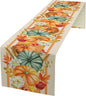 Autumn Table Runner,Orange Pumpkin Flowers Leaves Fall Table Runners Seasonal Kitchen Dining Table Decor for Thanksgiving Harvest Home Holiday Party 13x70 Inch