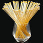 100-PCS Gold Glitter Plastic Swizzle Sticks, Crystal Cake Pops, Cocktail Coffee Drink Stirrers, Stir Sticks for Christmas Party, 7.24 Inch