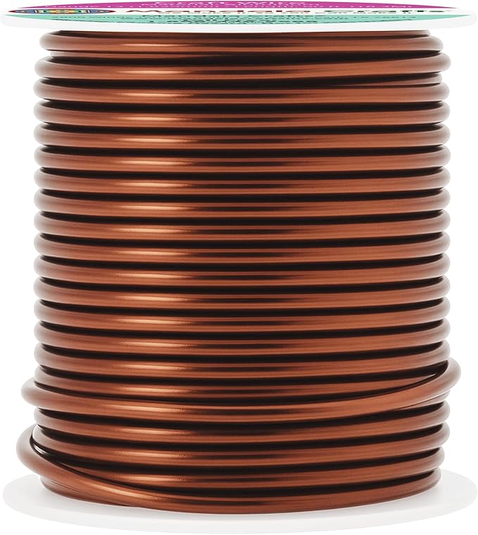 Mandala Crafts 13 Gauge Anodized Aluminum Craft Wire for Jewelry Making - 240 FT Colored Flexible Neutral Wire - Bendable for Bonsai Armature Crafting Sculpting