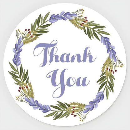 Custom Stickers for Weddings, Birthdays & Businesses - Personalized Labels with Your Logo - Waterproof, Fade and Heat Resistant - Pack of 100-1000 (Wreath O, 1.5 Inch)