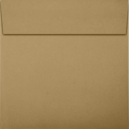 LUXPaper Square Invitation Envelopes | Peel & Press | 5 3/4" x 5 3/4" | Grocery Bag Brown | 70lb. Text | 50 Qty