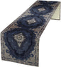 Vintage Boho Floral Table Runner, Rustic Country Farmhouse Dark Blue Grey Retro Flower Pattern for Home Kitchen Table Decor Dining Coffee Room Party Decor 13x108in