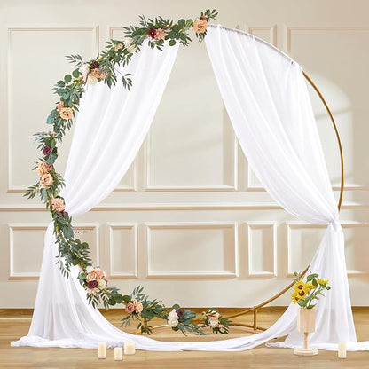 Wedding Arch Draping Fabric 2 Panels 30" X 20FT Sheer Arch Drapes Fabric White Backdrop Curtains for Wedding Arbor Ceremony Birthday Party