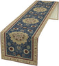 Vintage Boho Floral Table Runner, Elegant Rustic Country Farmhouse Blue Yellow Retro Flower Pattern for Home Kitchen Table Decor Dining Coffee Room Party Decor 13x90in