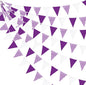 32Ft Purple Party Decorations Purple Buffalo Plaid Checkered White Triangle Flag Gingham Pennant Banner Fabric Garland for Wedding Birthday Picnic BBQ Outdoor Lavender Mermaid Party Decor Supplies