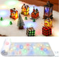 Jetec LED Christmas Fake Snow Blanket with Lights Artificial Snow Blanket with 2 Pcs LED Lights Lighted Snowflake Table Runner for Christmas Tree Village Display Winter Party Decor(15.75''x 59.06'')