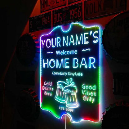 ADVPRO Personalized Your Name Home Bar RGB Dynamic Glam LED Sign - Cut-to-Edge Shape - Smart 3D Decoration - Multicolor Signage st06s43-fnd-p11-tm-c
