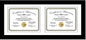 Creative Picture Frames 14X30Bk-W Black Horizontal Double Diploma Frame With 2 Opening White Mat, Holds 2-11X14-Inch Documents With Wall Hanger
