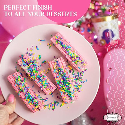 Confect Cake Decorating Sprinkles | Edible Pearl Mix Gold Yellow & White Dragees | White Sparkling Sugar | Edible Pina-Colada Disco Ball Mashup Sprinkles | Dairy-Free, Palm Oil-Free - 5 Oz