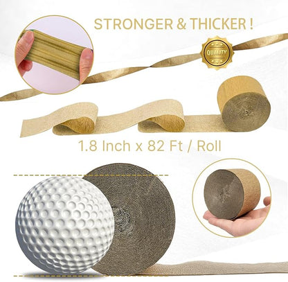PartyWoo Metallic Gold and Silver Crepe Paper Streamers 4pcs 328ft Pack of Metallic Gold Silver Crepe Paper Streamers for Birthday Bridal Shower Engagement New Year Eve Graduation Party Decorations