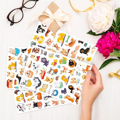 Cute Dog Stickers Puppy Pet Decal Sticker 780 Counts Party Gifts Goodie Bags Decor School Reward Animal Birthday Party Favors Vinyl Waterproof Dog Water Bottle Laptop Stickers Invitation Decor