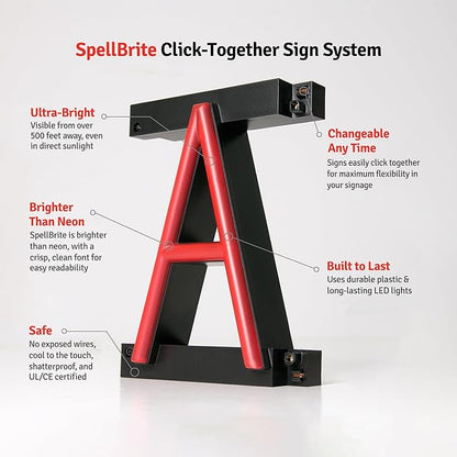 SpellBrite GROWLERS Sign | Beer-Related Sign with Neon Look, Red LED Light Source | 33.0" x 6.3"