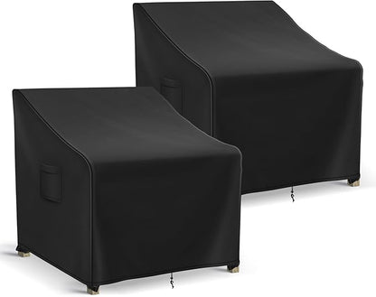 Patio Furniture Covers Waterproof for Chairs, Lawn Outdoor Chair Covers 2 Pack, Patio Chair Covers for Outdoor Furniture Fits up to 36W x 37D x 36H inches, Black