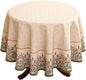 patdrea Designer Vintage Linen Round Table Cloth,Anti-Wrinkle Breathable French Tablecloth,Fall Decor Table Cover for Kitchen Dining,Christmas,Thanksgiving,Tea Party,Diameter 67"-Cudillero