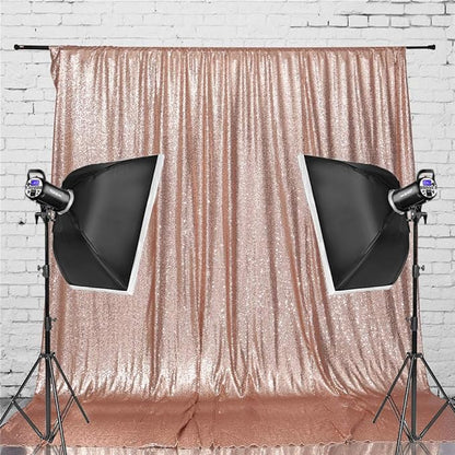 Eternal Beauty Rose Gold Sequin Backdrop, 7x7 Ft Glitter Background Curtains for Shimmer Photography Party Wedding Birthday Back Drop Decor