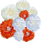 Yellow Paper Flower Pom Poms Wall Decorations for Weddings, Birthdays, Bridal, Baby Showers, Tea Parties, Engagement, Home Decor