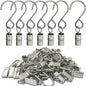 Stainless Steel S Hooks Curtain Clips, 50 Pack Hanging Party Lights Clips, Hangers Gutter Photo, Art Craft Display, 3 Inch Long, Silver