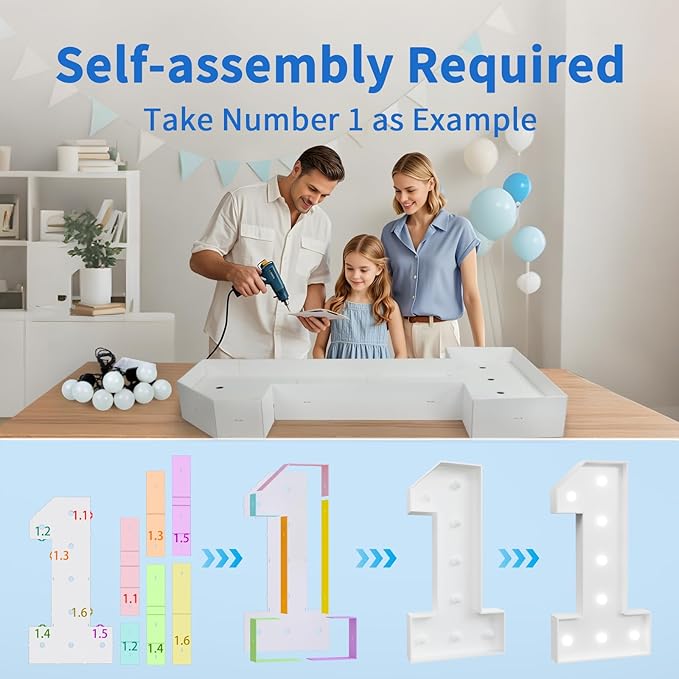 imprsv Marquee Numbers Large 90th-Birthday Decorations: 4ft Light Up Number Party Decor 90 Year Old Women and Men Birthday Decoration Backdrop Anniversary Cardboard Big Mosaic Balloon Frame Number 90