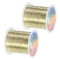2-Rolls 0.3mm Jewelry Wire, 28 Gauge 328FT Craft Wire Copper Beading Wire for Jewelry Making/Planting/Weaving/DIY Crafting, Soft Metal Wires [100M, Light Golden]
