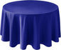 Biscaynebay Textured Fabric Round Tablecloths 90", Royal Blue Water Resistant Table Cloths Circle Folding Table Covers Linen for Dining, Kitchen, Wedding, Parties etc. Machine Washable