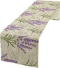 Floral Lavender Table Runner,Vintage Rustic Country Romantic Purple Flower Pattern Print Burlap for Hotel Indoors Outdoor Dining Room Kitchen Home Decor, 13x70in