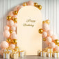 7.2FT Champagne Arch Backdrop Cover - Polyester Fitted Wedding Arch Stand Covers Round Top Chiara Arch Backdrop Cover for Birthday Party Banquet Photo Background Decoration