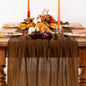 Brown Cheesecloth Table Runner Tan Fall Table Runner Boho Gauze 120 Inches Marron Cheese Cloth Fall Table Decorations for Thanksgiving Wedding Bridal Baby Shower Tea Party Decor