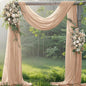 Fall Nude 2 Panels Wedding Arch Draping Fabric 29" x 20Ft Sheer Drapes Outdoor Curtain for Wedding Party Baby Bridal Shower Arch Ceiling Backdrop Decor