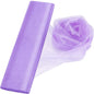 Crystal Organza Tulle Sheer Fabric Backdrop Curtains for Wedding Baby Shower Birthday Party Event Decor, 19” by 30 Yard (Purple)