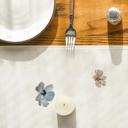 Artoid Mode Brown Poppy Floral Leaves Spring Table Runner, Seasonal Summer Kitchen Dining Table Decoration for Home Party Decor 13x36 Inch