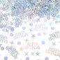 Birthday Confetti for Table, Glitter Birthday Confetti Metallic Foil Sprinkles Table Scatter for Kid Adult Party Baby Shower Decorations DIY Craft Festive Tables Decoration
