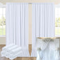 30ftx16FT Wrinkle Free White Backdrop Curtain, 6 Panels 16FT Height White Wedding Backdrop Drapes, Silky Polyester Back Drop Cloth for Birthday Photography Background Party Backdrop Draping