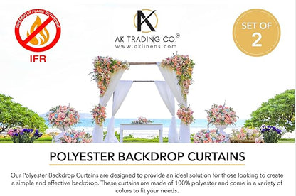 AK TRADING CO. 10 feet x 10 feet Sage IFR Polyester Backdrop Drapes Curtains Panels with Rod Pockets - Wedding Ceremony Party Home Window Decorations