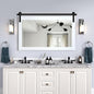 COGOOD Farmhouse Bathroom Mirror - 41" x 30" Rustic Barn Door Mirror for Living Room, Entryway, Bedroom, Vanity Wall Decor (Pure White)