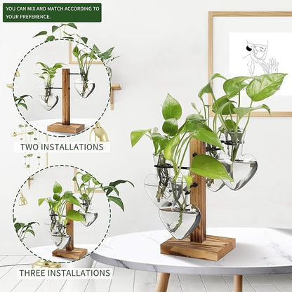 Plants Propagation Stations Plant Terrarium Kit Glass Planters for Indoor Plants House Plant Accessories Gift for Women - 4 Love Bulb Vase