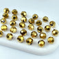 100 PCS 8mm Crystal Glass Beads Round Multiple Faceted Loose Spacer Glass Beads for DIY Handcrafte Bracelet Necklace Earring Jewelry Making(Gold)