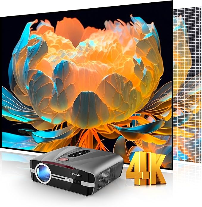 Daylight Projector 4K Ultra HD 2300 High ANSI Smart Home Theater with WiFi 6, Bluetooth, NFC, Streaming Apps, Bright Daytime Proyector, HDR10+, Auto Focus, HDMI 2.1 ARC USB for Movie Video Gaming CIVE