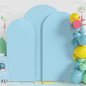 Fomcet Wedding Arch Cover 7.2FT, 6.6FT, 6FT Dusty Blue Spandex Fitted Fabric Backdrop Set of 3 Round Top Chiara Arch Backdrop Stands Covers for Wedding Ceremony Birthday Party Baby Shower Decor
