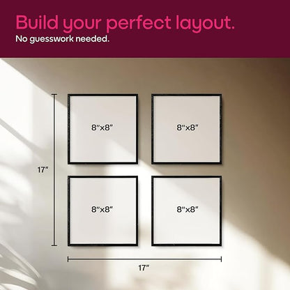 Mixtiles Official - Custom Photo Tiles - Personalized Printed Photos - Magnetic Wall Frames - Adhesive Sticker, No Nails - Various Sizes and Frames - 8x8-tiles-Tile - Oak Frame