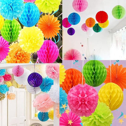 8pc Honeycomb Balls Party Decorations 6''8''10''12'' Tissue Paper Pom Poms Flower Balls Hanging Paper Honeycomb Balls for Party Baby Shower Birthday Wedding Nursery Wall Decor Green Set