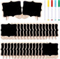 Swpeet 30Pcs Mini Chalkboards Signs with Liquid Chalk Markers and Easel Stand, Wavy Edge Message Board Signs for Weddings Place Cards, Birthday Parties, Table Numbers and Event Decorations