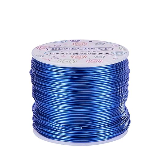 BENECREAT 18 Gauge Jewelry Craft Aluminum Wire 492 Feet Bendable Metal Sculpting Wire for Craft Floral Model Skeleton Making (Blue, 1mm)