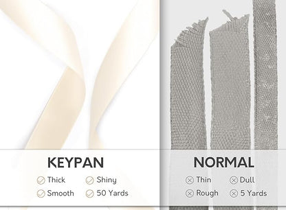 Ivory Satin Ribbon 7/8 Inch x 50 Yards Double-Faced Polyester Cream Ribbons for Christmas Gift Wrapping Bows Crafts Floral Bouquet Wedding Invitations