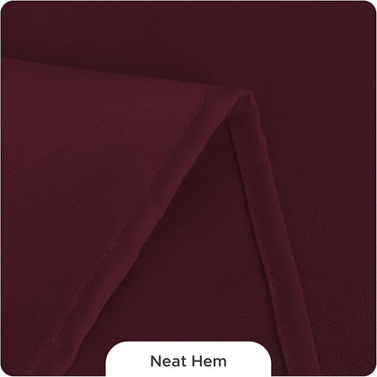 Fitable 8 Pack Round Tablecloths: Stain Resistant Wrinkle Free Circle Table Clothes, Washable Reusable Polyester Table Covers for Wedding Party Birthday Banquet Reception(Burgundy, 120 Inch)