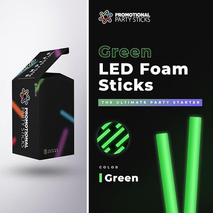 Foam Glow Sticks Bulk - 100 Red Foam Light Up Sticks and LED Foam Sticks - 100 Reusable 16" Light Up Foam Sticks Red Foam Glow Sticks for Wedding, Parties, and Dancing