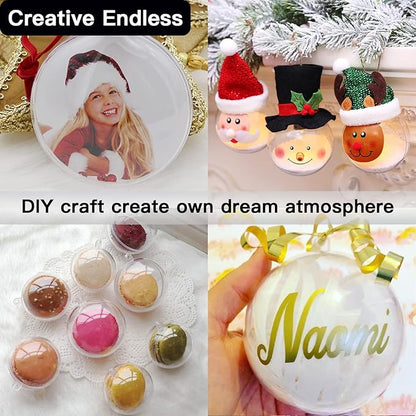 Jishi 10pk Clear Plastic Christmas Ornaments for Crafts Fillable DIY Christmas Ornaments Balls 4 Inch Acrylic Ornaments for Christmas Tree Decorations Hanging Christmas Decorations Home Decor Supplies