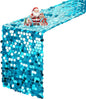 VHH Sequin Table Runner 12 x 108 inches Turquoise Table Runner, Glitter Runner for Party Wedding Birthday, Party Spring Easter Rustic, Birthday Supplies Decorations (1 Pack).