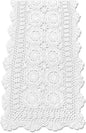 KEPSWET Cotton Handmade Crochet Lace Table Runner White Rectangle Coffee Table Dresser Decor (14x36 inch)